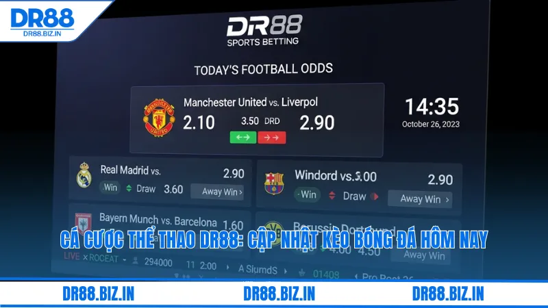 Kèo Nhà Cái Dr88: Cập Nhật Kèo Bóng Đá, Tỷ Lệ Cược Hôm Nay 1 Cá cược thể thao DR88: Cập nhật kèo bóng đá, tỷ lệ cược hôm nay