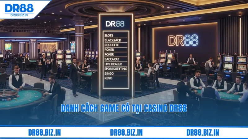 Danh cách game có tại casino dr88